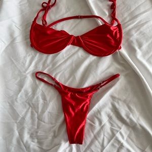 Frankie’s Bikinis Cherry Red Set